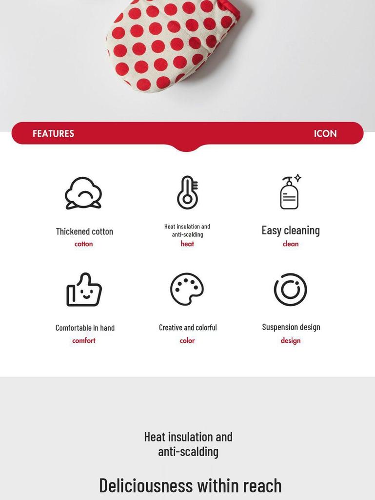 Dicke Hitzebeständige Anti-Verbrühungs-Ofenhandschuhe zum Backen