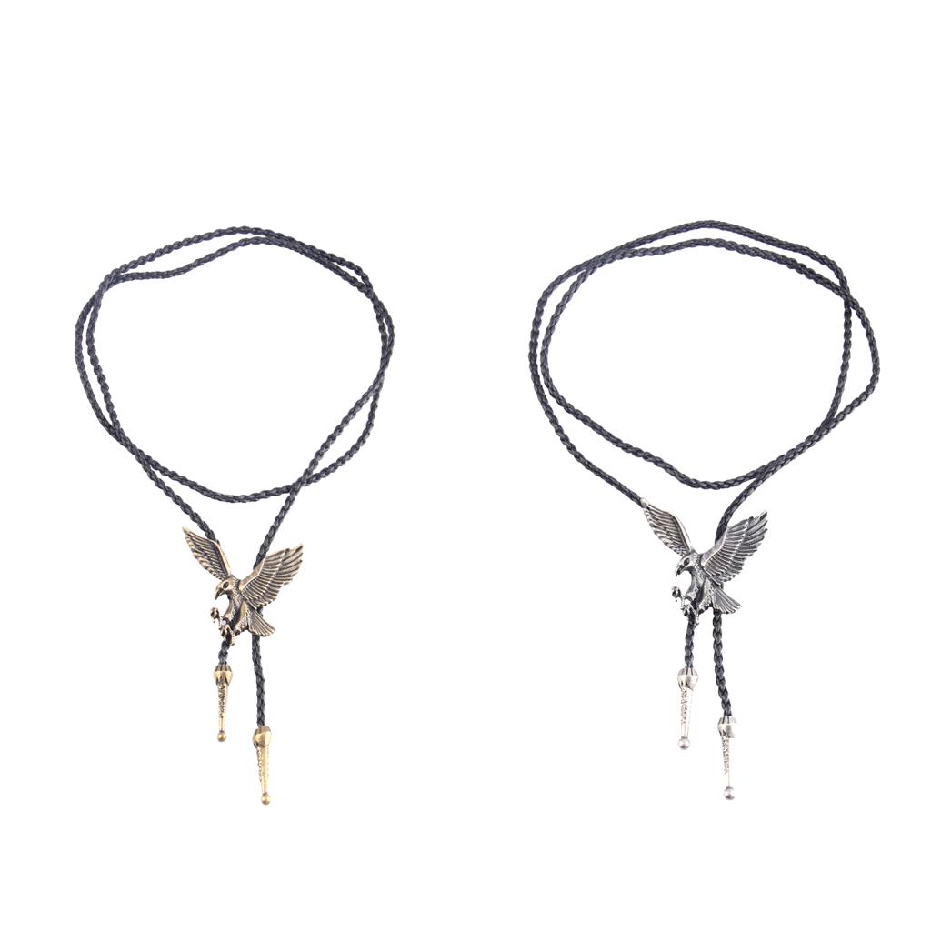 Ethnic Classic Cowboy PU Leather Rodeo Bolo Tie Cord Eagle Pendant