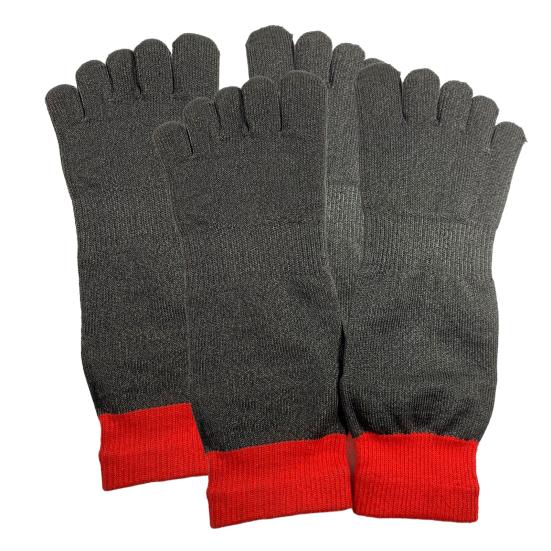 

2 пары носков для заземления босиком, для пляжа, кемпинга, пешего туризма, скалолазания, носки с пятью пальцами, устойчивые к порезам, для мужчин и женщин, нескользящие силиконовые носки с захватом A