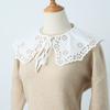 Shirt White Fake Collars Women Hollow Out Lace False Collar Shawl Removable Shirt Detachable Collar Lace-Up Scarf