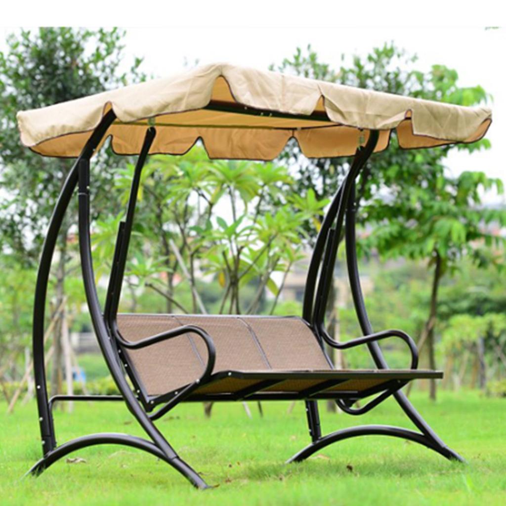 In-Stock Outdoor Hanging Swing Chair: Waterproof Wrought Iron Reclining Rocker for Balcony, Courtyard, or Garden