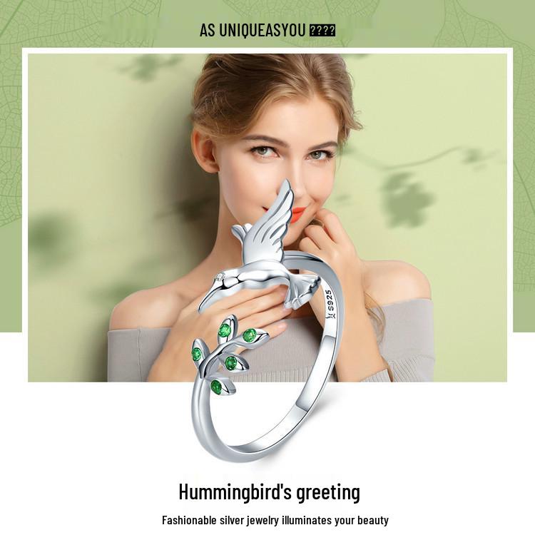 Avle Korean-Style Hummingbird 925 Sterling Silver Ring for Women (SCR323)