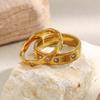 MamacitaSlay 316L Stainless Steel Zircon Star Ring 18K Gold Plated Waterproof Jewelry Women's Classic Ring High Quality Gift