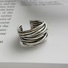 Gothic Curve Ring Niche Design Creative Index Finger Ring Retro Plated Multi-Layer Winding Open