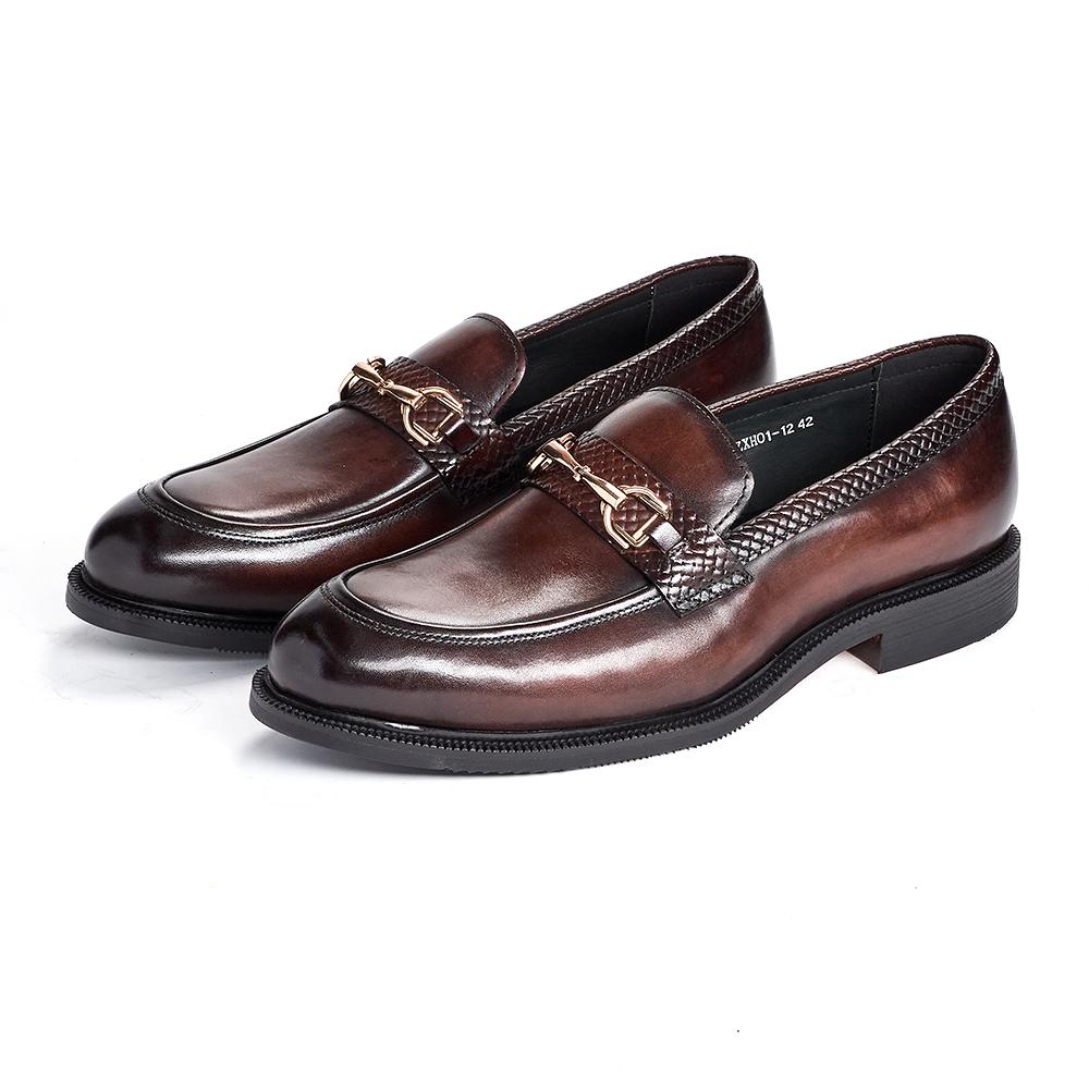 

Модная мужская повседневная кожаная обувь ручной работы, новый стиль, слипоны, низкий каблук, деловая мода, первый слой коровьей кожи, удобная мужская обувь 46 кофейный