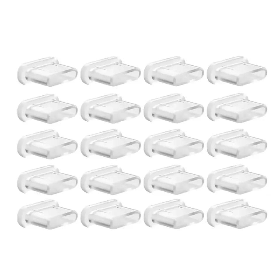 20-1PCS Type-C Dust Plugs Charging Port Protector Dustplug Universal Stopper Caps Silicone Anti-dust Cover for Mobile Phone IPad