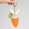 Plush Rabbit Toy Keychain Soft Stuffed Animal Bunny in Carrot Shaped Pouch Plush Key Ring Accessory for Bags and Backpacks
