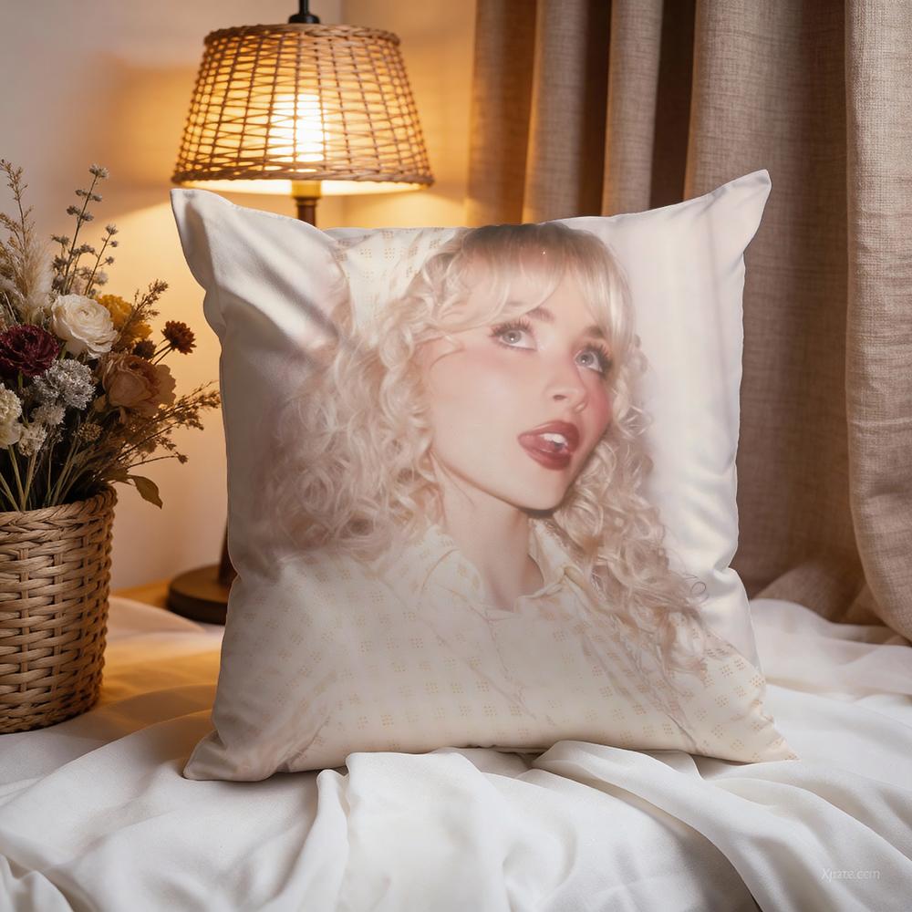 s-Sabrina Carpenters Singer Cushion Cover Premium Comfort Reversible Pillow Cove -Two In One Design for Any Room & Car Interior