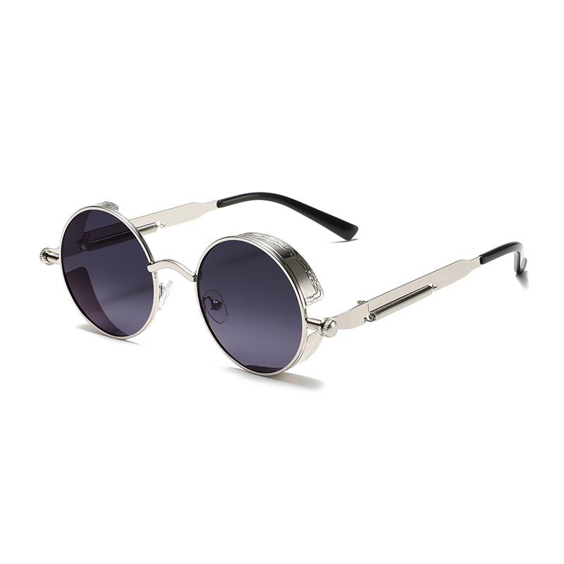 New Classic Retro Round Frame Steampunk Sunglasses European and American Style Fashion Trend Modern Men's Sunglasses
