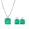 Jewelry Direct Sales Color Treasure Inlaid Simulation Emerald Pendant Retro Women'S Elegant Necklace