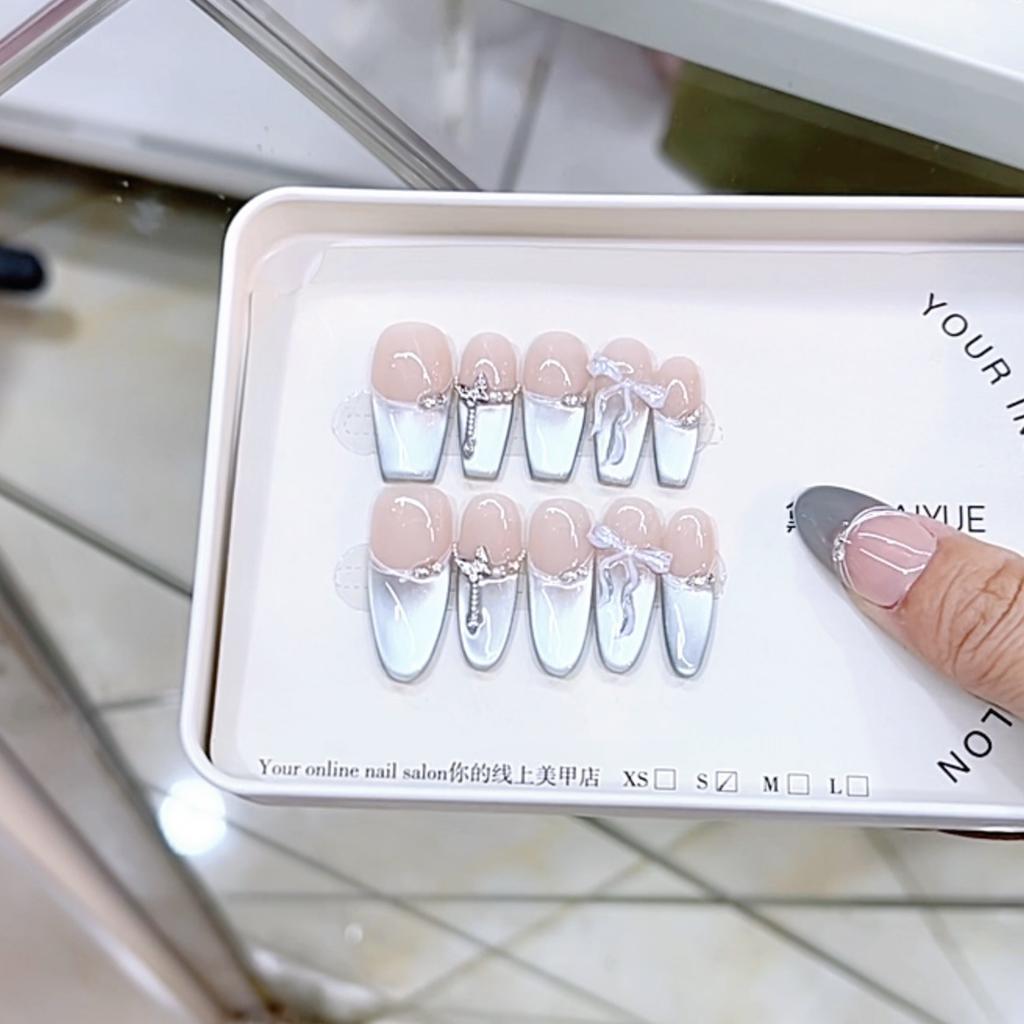 Pure Hand-wearing Armor New Style Sea Salt Elf Temperament Three-dimensional Butterfly Wear Armor Cat Eye Nail Art Patch