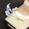 Sun cloud simple and elegant simple blue pink calla lily dripping oil flower brooch real gold electroplating exaggerated bouquet pin women's model