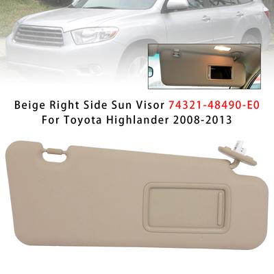 Pare-soleil droit beige 74321-48490-E0 Pour Toyota Highlander 2008-2013