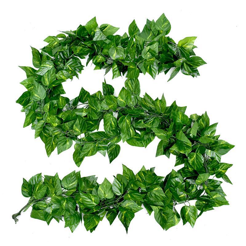 Artificial Rattan Ivy Vine with Green Grape Leaves and Chlorophytum Ceiling Decor