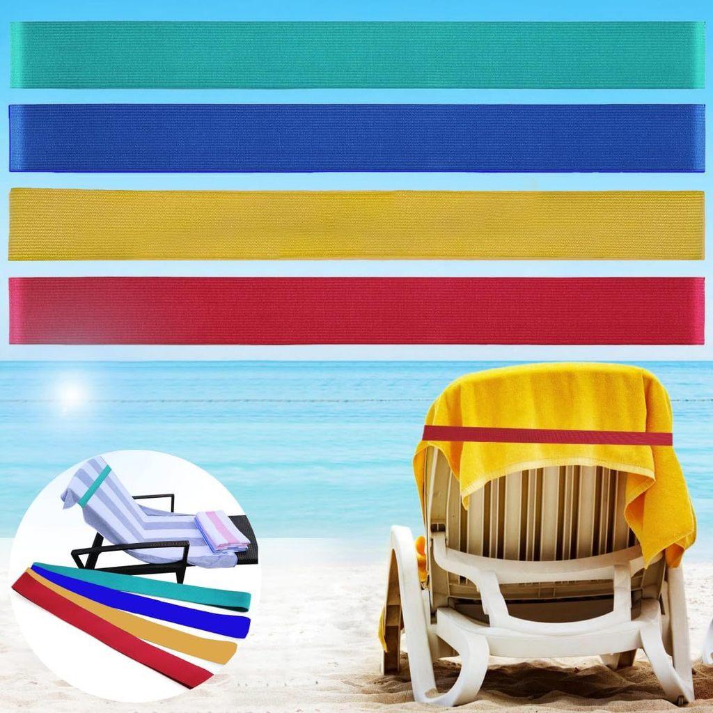 Outdoor Beach Towel Strap With Elastic Band For Pool Lounge And Lounge Chair Accessories
