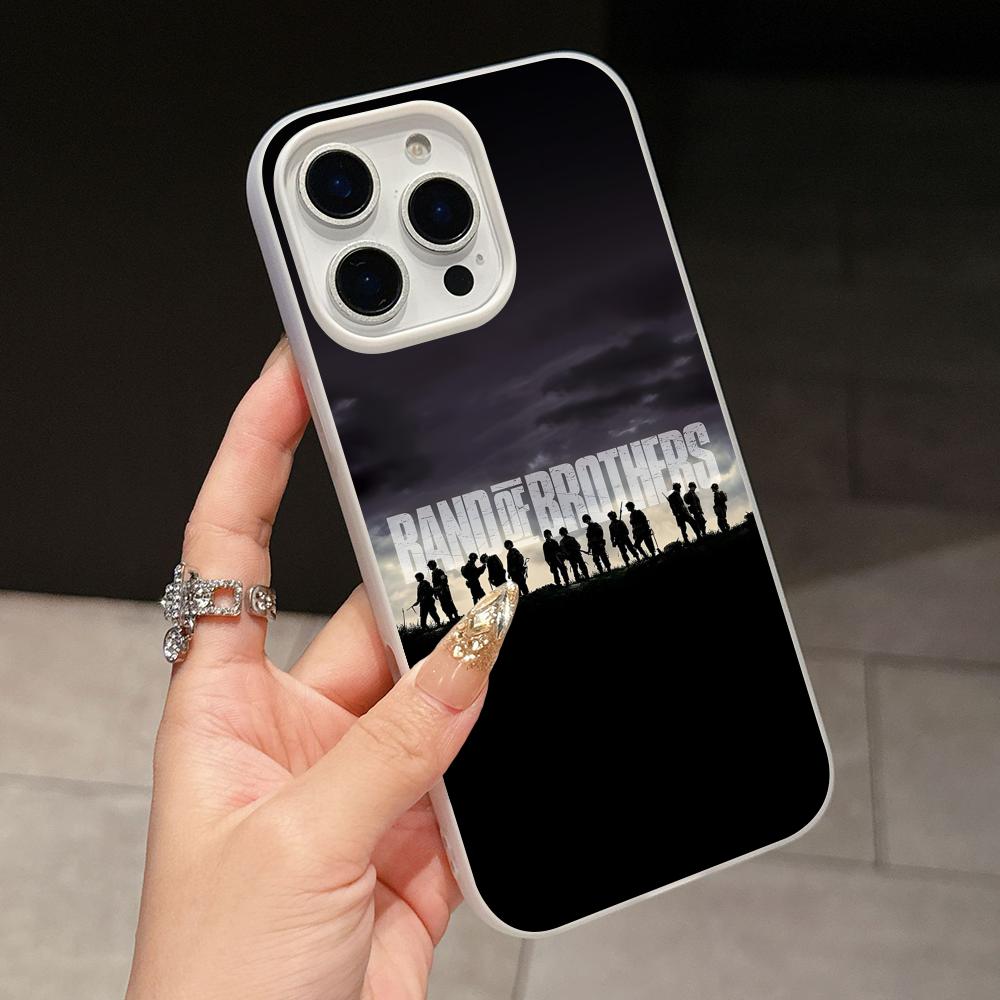 

Band of Brothers Phone Case for iPhone 17 16 15 14 13 12 11 Air Pro Max Plus Jelly Double layer White Cover iPhone 16e