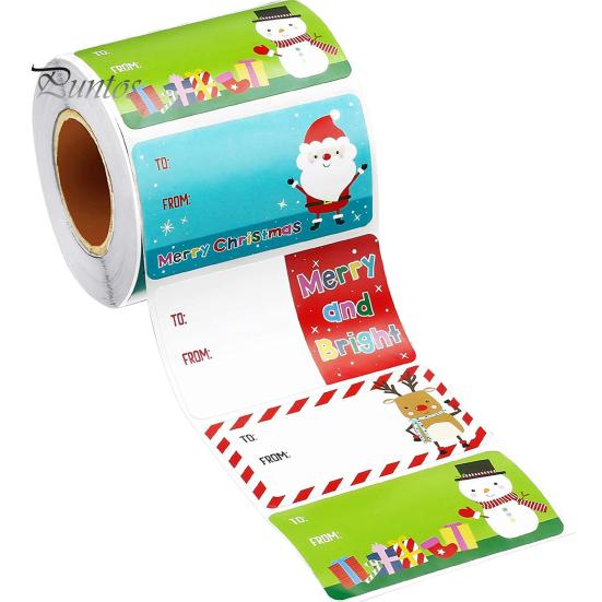 

1 рулон Рождественская наклейка самоклеящаяся наклейка с рисунком Санта-Клауса и снеговиков для праздничного праздничного декора разноцветный