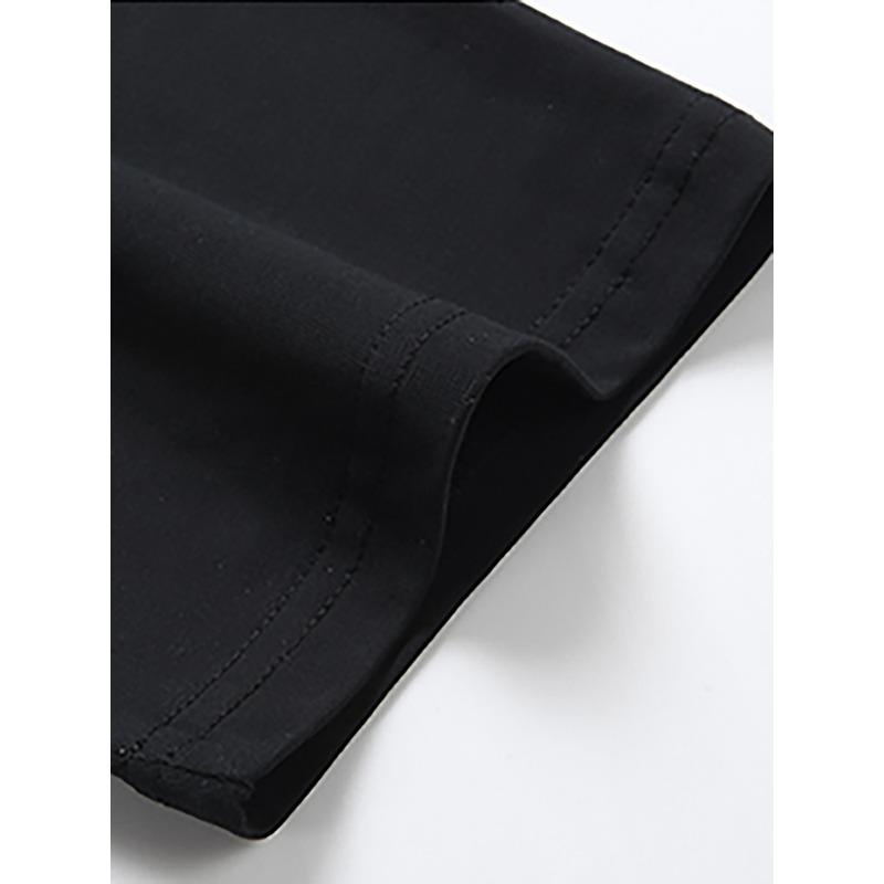 European sizes Men'S Graphic T-Shirt - Black Casual Crew Neck Short Sleeve Tee with Bold White Portrait Print, Regular Fit All-Season Comfort,