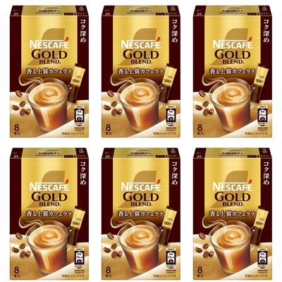 Nescafé Gold Blend Rich Stick Coffee, 8 Sticks (7gstick) X 6 Boxes, Individually Wrapped, Cafe Latte