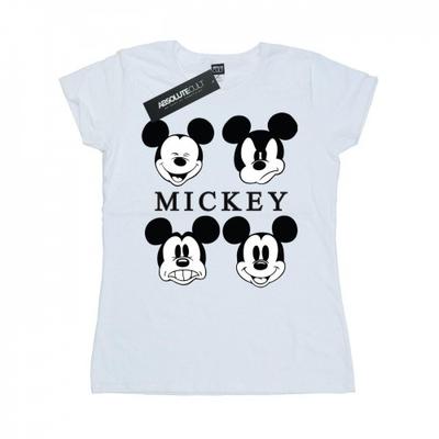 Womens/Ladies Mickey Mouse Four Heads Cotton T-Shirt