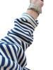 Women's Autumn Chic Korean Blue & White Striped Loose Sweatshirt
