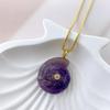 Snail Shell Shaped Carved Natural Crystal Stones With Zircon Amethyst Quartz Tiger Eye Gemstone For Diy Necklace Pendant