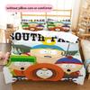 South Park Poster Pattern Bedding Home Decoration Birthday Gift ( 1 duvet cover + 2 pillowcase, without core),fan merchandise.