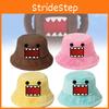 Kun Plush Domo Bucket Hat Cartoon Anime Warm Fluffy Flat Roof Cap For Men Women