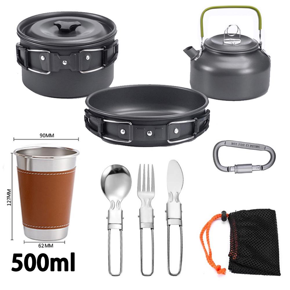 Outdoor cookware camping cooking supplies aluminum alloy material foldable cookware outdoor camping travel supplies
