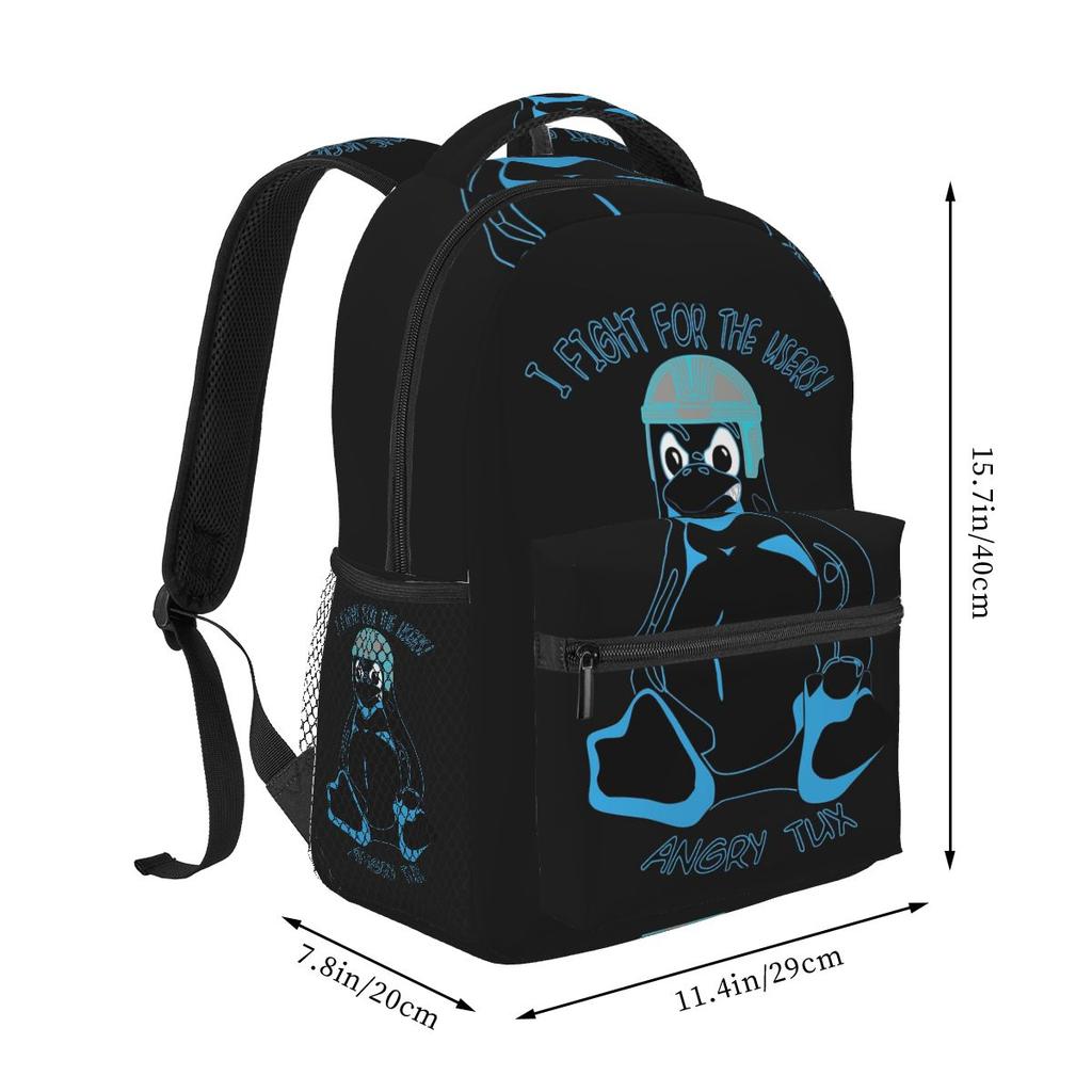 For A Free System And The Users Linux Tux Penguin Student Backpack School Bag Daypack for Boys Girls Bookbag Shoulder Bags