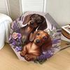 1pc Dachshund Floral Portrait Umbrella with Plastic Handle,Suitable for All Seasons Home Travel Outdoor UmbrellaDD299