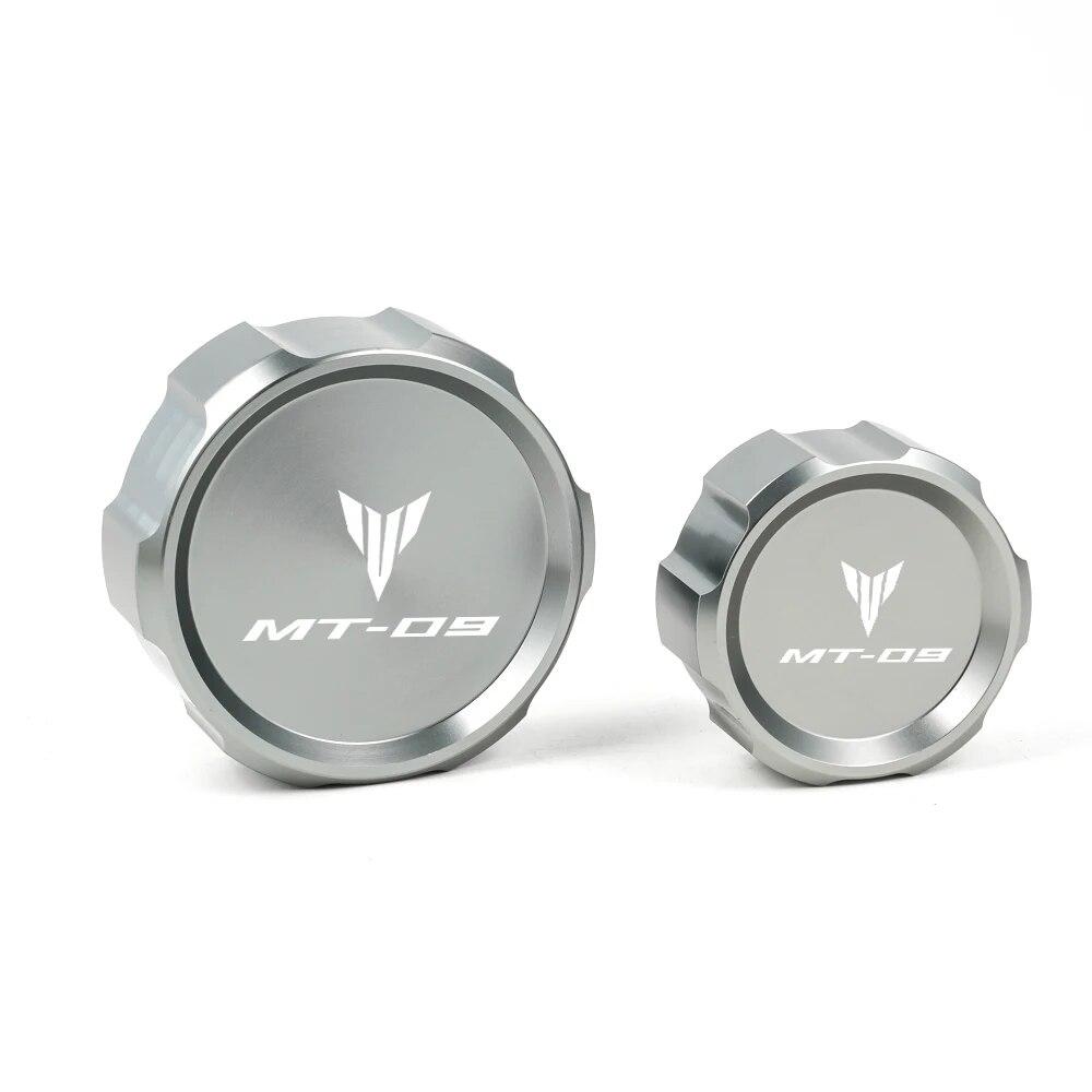 For Yamaha MT09 MT-09 SP TRACER 9/GT CNC Aluminum Front Rear Brake Fluid Reservoir Cap Cover With LOGO
