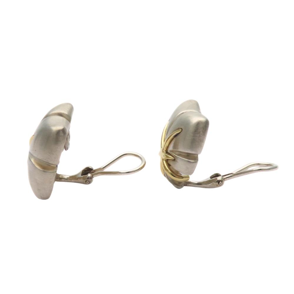Used TIFFANY&Co. Earring Maple leaf Silver925/K18 yellow gold 17.5g Silver gold combination