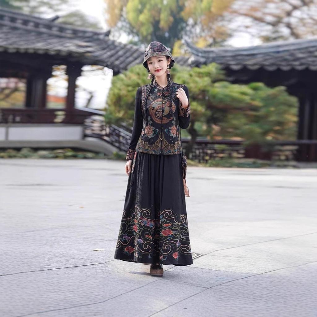 Ethnic Style Women's Floral Embroidered Vest Cardigan