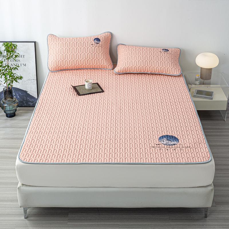 Class A Ice Silk Latex Cooling Mat Set: Washable, Antibacterial, Mother & Baby Safe, Fitted Sheet Style