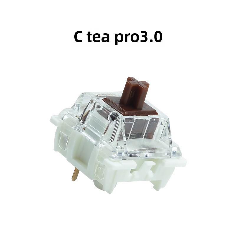 Gateron PRO 3.0 Mechanical Keyboard with Hot-Swappable Axis: Black, Tea, White, Silver, Double Spring Yellow, and Cream Shell.