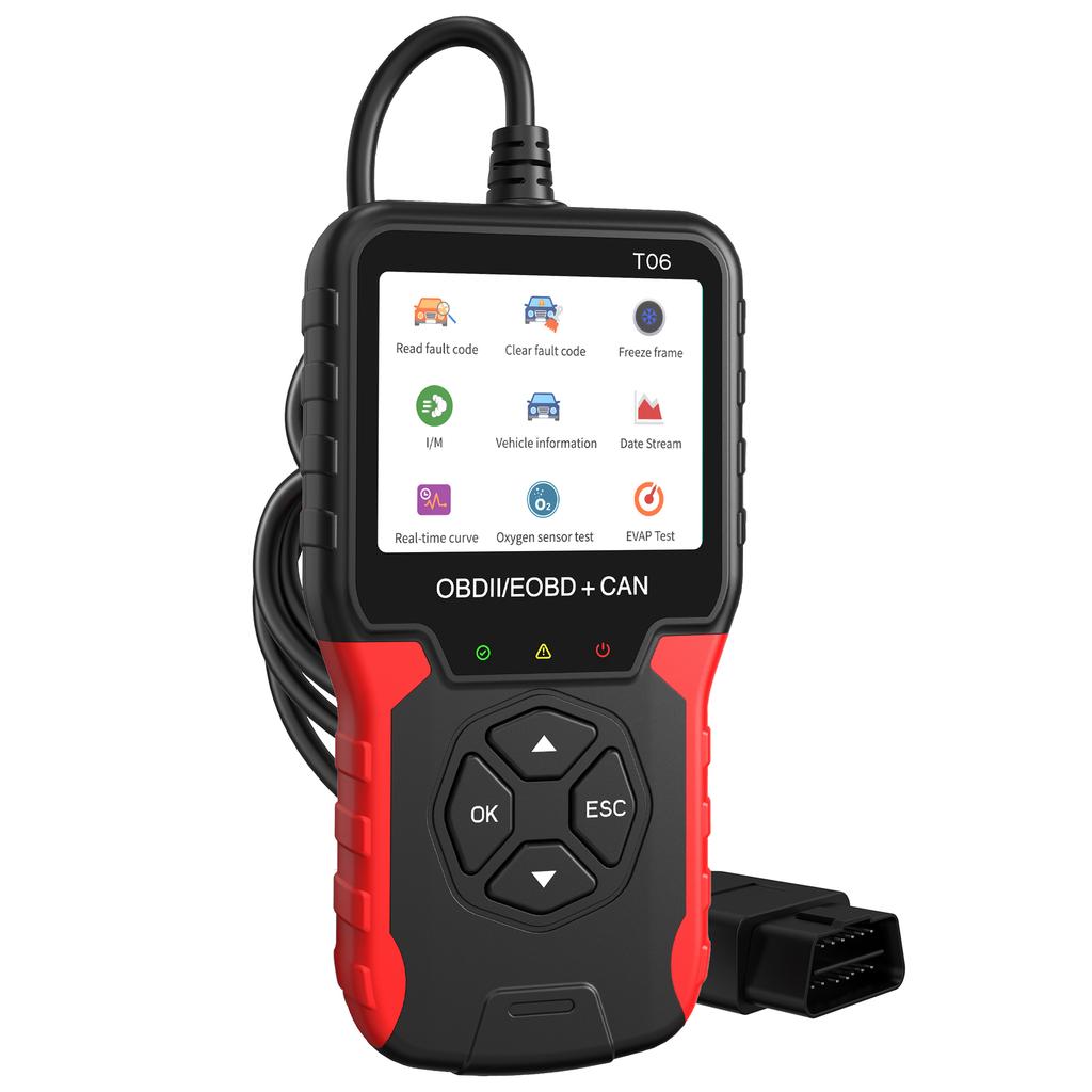 Autozubehör OBD2 Scanner T06 Überprüfen Sie den Motorsystemcodeleser Mehrsprachige Unterstützung Autodiagnosewerkzeug Batterietester