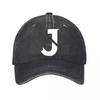 Vintage J Baseballkappe Gewaschene Baseballkappe
