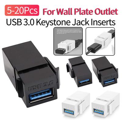 5/10Pcs USB 3.0 Keystone Jack Inserts Connect Equipment with USB Port Snap-in Connector Socket Port for Wall Plate Outlet Panel