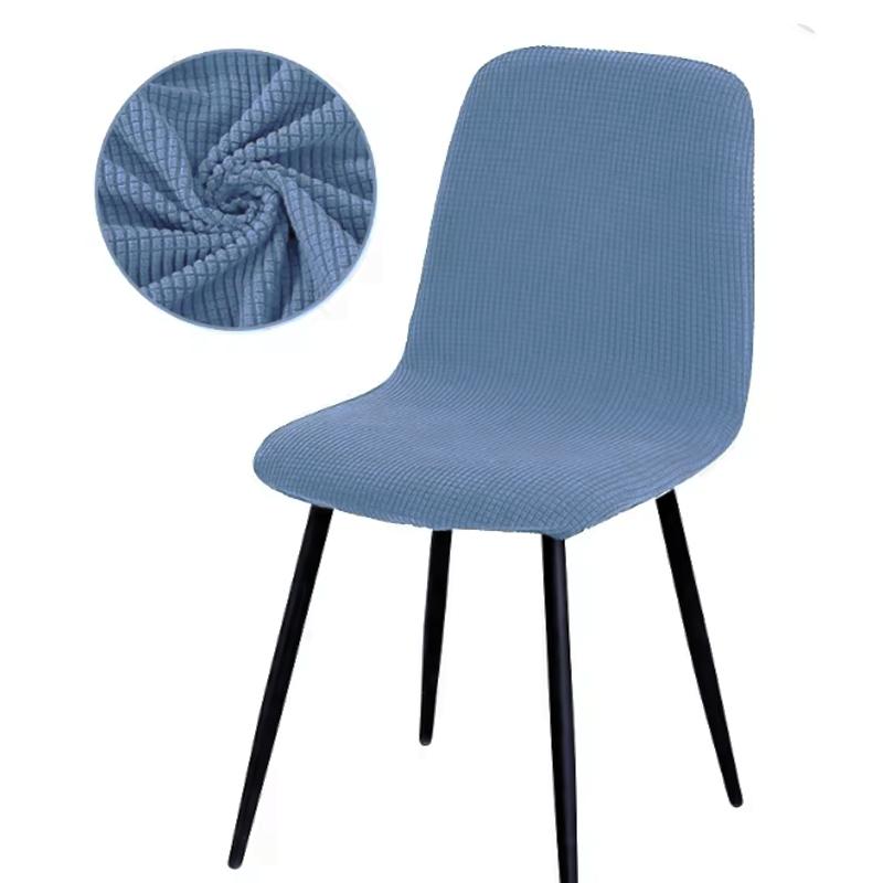 Solid Color Chair Cover Thickened Elastic Minimalist Dining Seat Cover Removable Washable Chair Slipcover Anti-dirty All Season