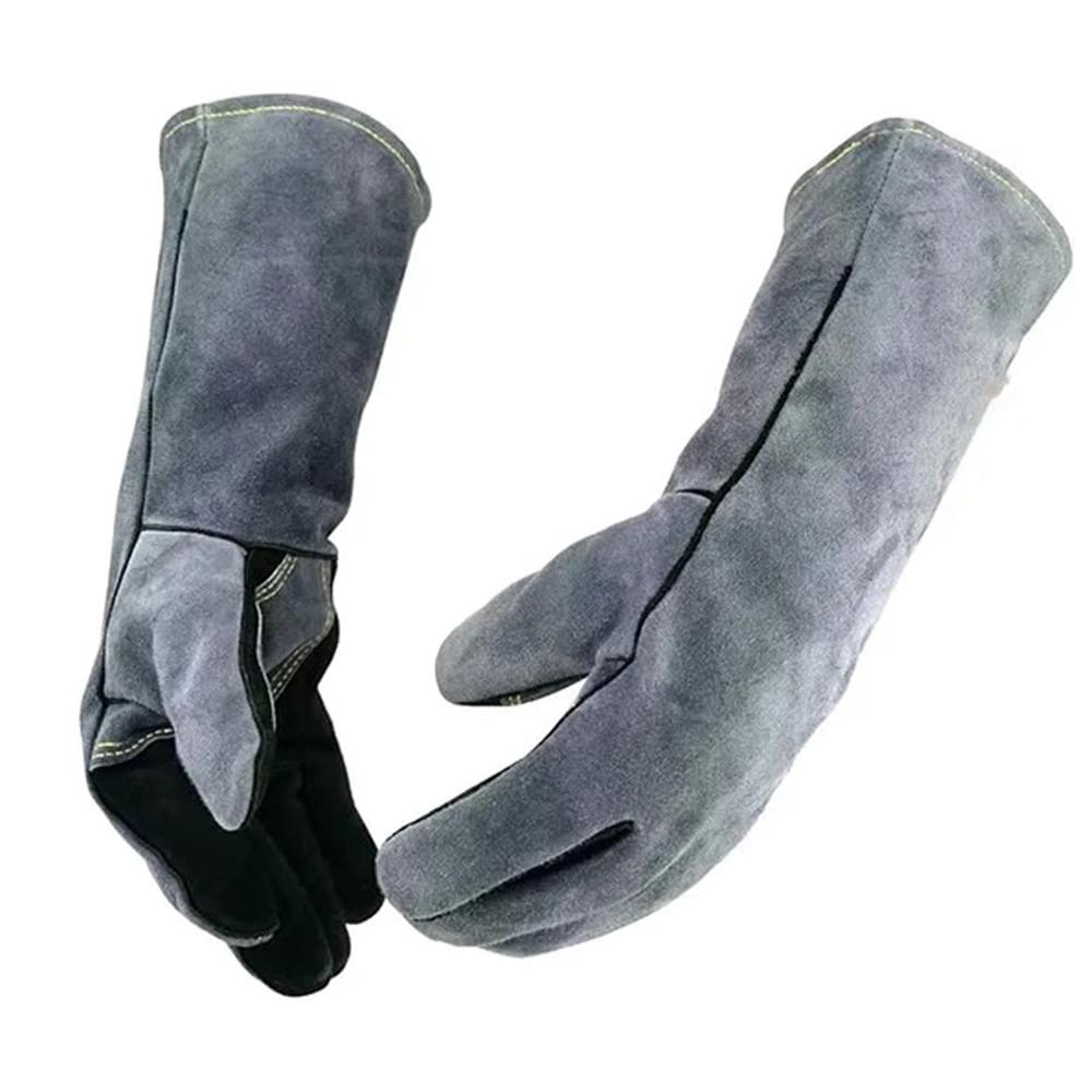 Heat Resistant Oven Gloves Mitts Baking BBQ Gloves For Grill Heat Insulation Leather Forging Double Layer Welding Gloves