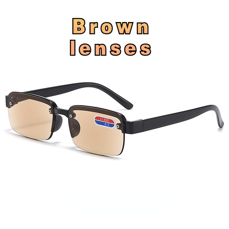 Briller uten innfatning, optisk innfatning, reseptbelagte brilleinnfatningsbriller for bredt ansikt med lange tempel-lesebriller Gafas