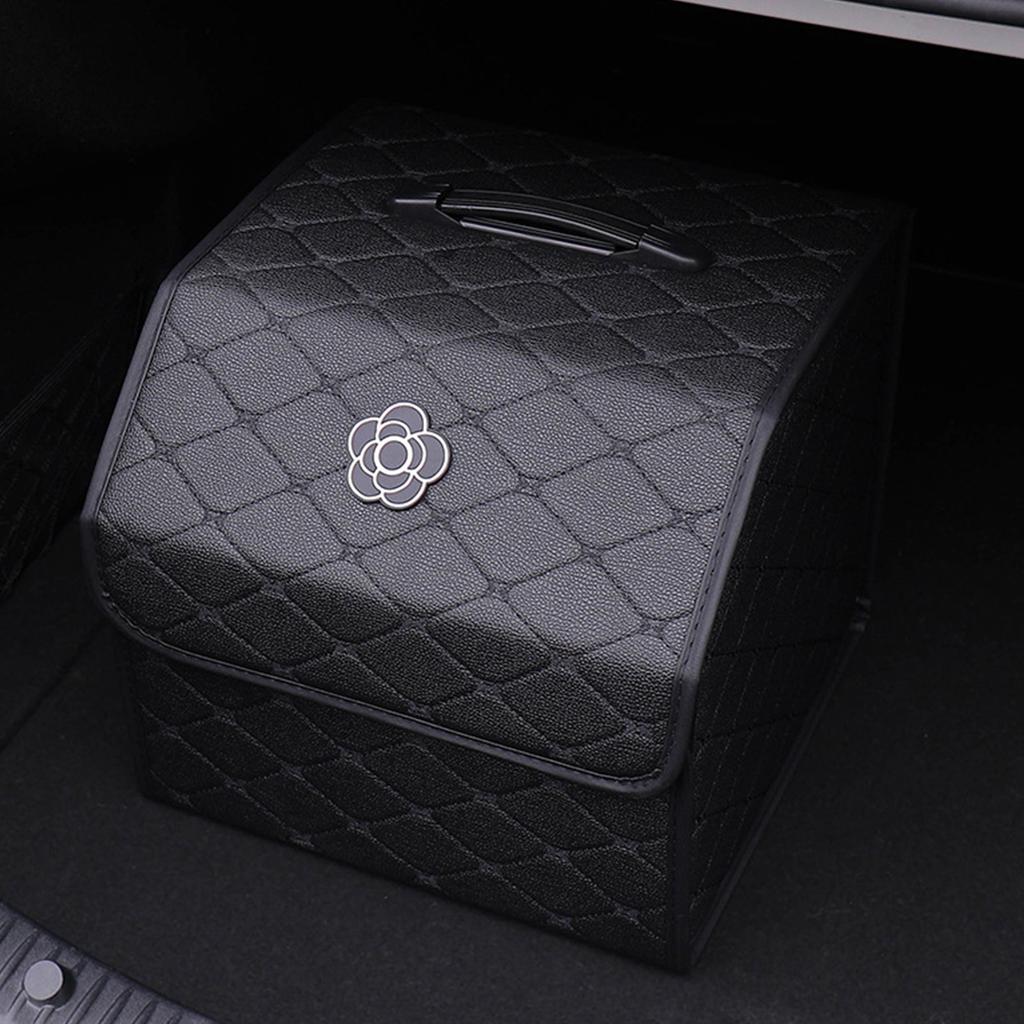 Organizér do kufru auta s vysokou kapacitou, víceúčelový, z PU kůže, přenosný úložný box do kufru s