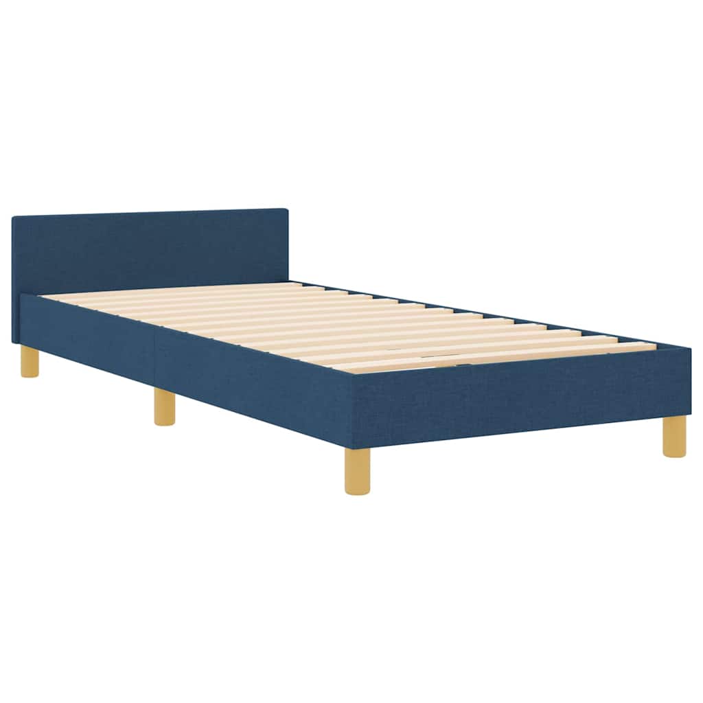 Bed Frame with Headboard Blue 100 x 200 cm Fabric