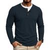 Herbst Winter Herren Fake Two-Piece Langarm Henley T-Shirt Waffel Casual Basisschicht T-Shirts Amerikanischer Stil Oberteile