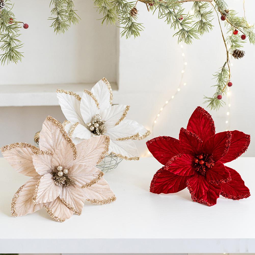Radiant 30cm Handmade Glittering Flower for Holiday Settings