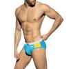 UXH Men's Colorblock Triangle Swim Briefs: Multi-Color, Flag-Inspired Design, Fitted and Sexy Shorts