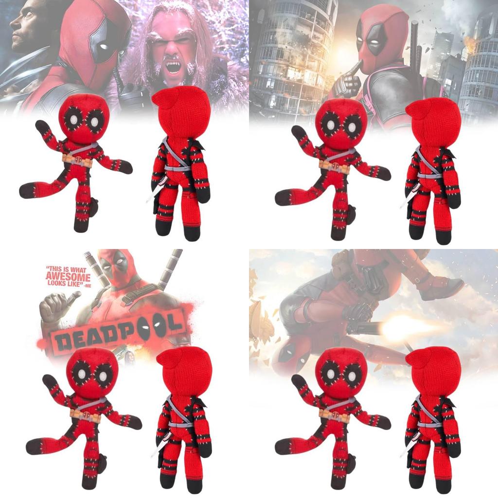 Adorable Deadpool Wolverine Plush Toys Featuring Vibrant Red Colors And Soft Pp Cotton Filling Perfect For Collectors And Kids