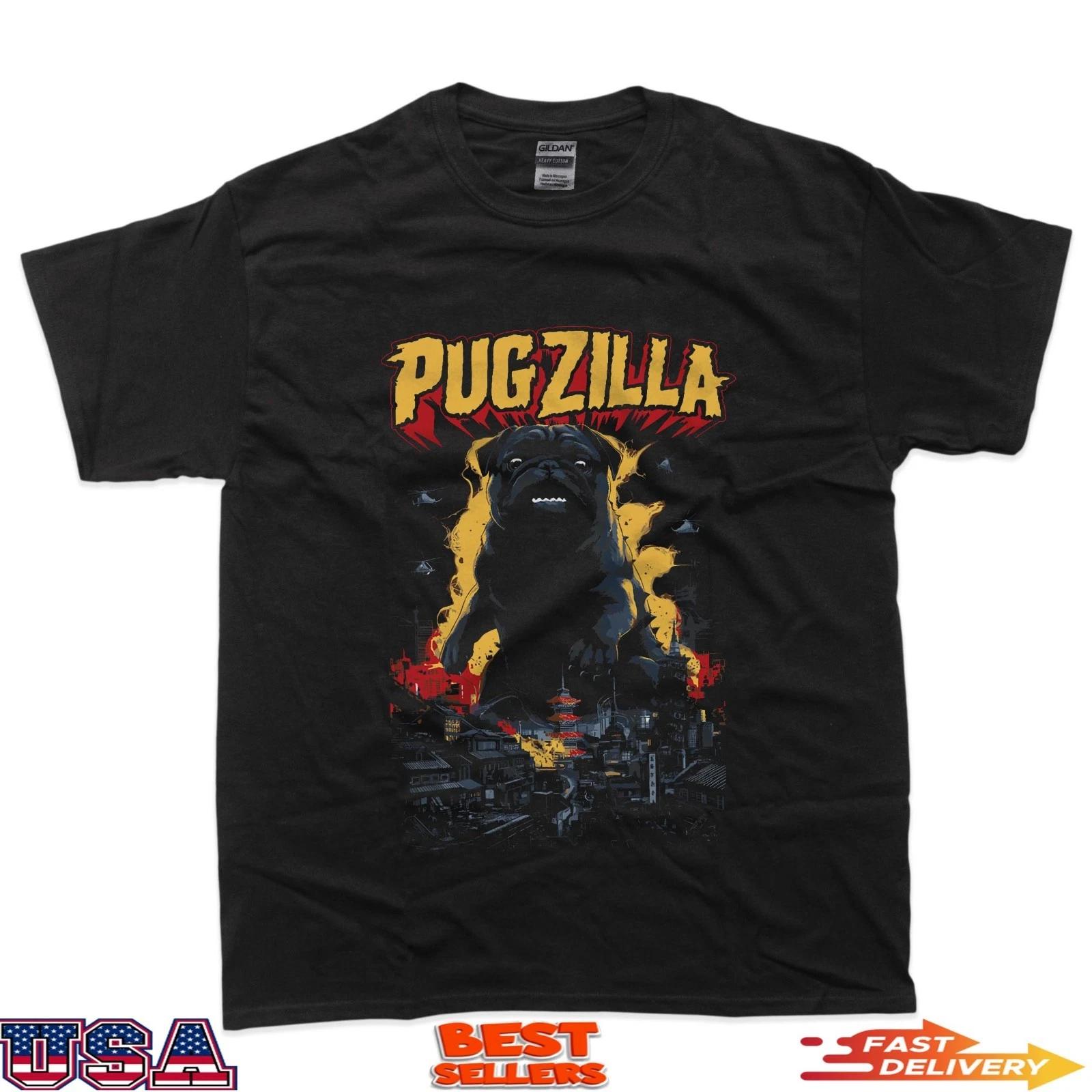 Pugzilla Funny Pug Lover Pug Owner T-Shirt 2XL