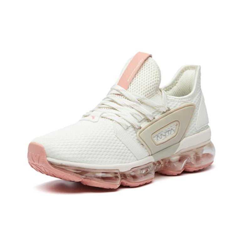 Anta Seeed Full-Length Air Cushion Running Shoes Women Sneakers Ivory-White 92935503-1